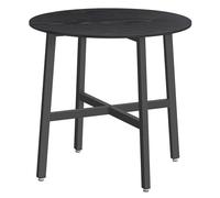 VASAGLE Mesa de Comedor, Mesa de Cocina Redonda, Estilo Moderno Básico | 80 x 75 cm (Diámetro x Altura), para Sala de Estar, Oficina, Negro Ébano y negro mate, Colección BARNET KDT080B02
