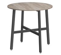 VASAGLE Mesa de Comedor, Mesa de Cocina Redonda, para Sala de Estar, Oficina, 80 x 75 cm (diámetro x Altura), Estilo Industrial, Grege Chiné y Negro Tinta KDT080G01