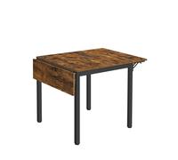 VASAGLE Mesa de Comedor, Mesa Extensible, Mesa de Hoja abatible, para 2-4 Personas, para Cocina, para Espacios pequeños, Marrón Rústico y Negro Rustic brown and black