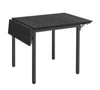 VASAGLE Mesa de Comedor Plegable, Hoja de caída, Extensible, para Espacios pequeños, Asientos de 2 a 4 Personas, Industrial, 78 x 120 x 76,2 cm, Negro ébano y Negro Tinta KDT077B03