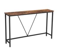 VASAGLE Mesa de Consola para Pasillo, Mesa de Sofá Delgada para Sala de Estar, Mesa de Entrada, Montaje Fácil, Marrón Rústico y Negro Tinta/ Blanco Mármol y Negro Tinta