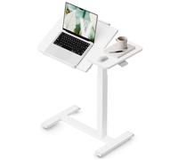 VASAGLE Mesa Escritorio, Altura Ajustable, Inclinable, con Ruedas | Mesa Pequeña, 70 x 40 x (68-102,5) cm, Tablero Lateral, Blanco Nube, Colección Balok LSD620WZ01
