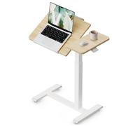VASAGLE Mesa Escritorio, Altura Ajustable, Inclinable, con Ruedas | Mesa Pequeña, 70 x 40 x (68-102,5) cm, Tablero Lateral, Roble Dorado, Colección Balok LSD620YA01