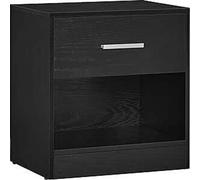 VASAGLE: Mesita de noche, mesa auxiliar, con cajón, tirador, compartimento abierto, mesa de centro, para dormitorio, sala de estar, diseño clásico, color