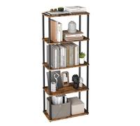 VASAGLE Montaje Súper Rápido sin Herramientas, Estantería de Almacenamiento de 5 Niveles, 23,8 x 60 x 139 cm, para Salón, Dormitorio, Cocina, Marrón Rústico y Negro Tinta LLS165K01