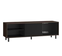 VASAGLE Montaje Ultrarrápido sin Herramientas Toolless, Mueble TV para Televisores de hasta 60 Pulgadas, para Salón, Vidrio Ranurado, Moderno, 140 x 39 x 45 cm, Marrón Ceniza y Negro Tinta/Blanco Nube