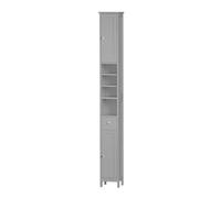 VASAGLE Mueble de baño alto estrecho con estantes ajustables, cajones abiertos, para espacios pequeños, moderno, color gris paloma BBC765G02