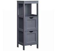 VASAGLE Mueble de Baño, Cómoda de 2 Cajones, 1 Compartimento Abierto | Armario Independiente, para Sala de Estar, Cocina, Gris Pizarra, Colección SOFIE BBC042G01
