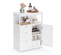 VASAGLE Mueble de Baño con 3 Cajones, Estantes Regulables, 60 x 30 x 80 cm | Armario de Baño, Unidad de Almacenamiento, Blanco Nube, Colección SIREN BBC542P31