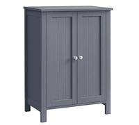 VASAGLE Mueble de baño con pies, Armario de Almacenamiento, Armario con 2 estantes Ajustables, 30 x 60 x 80 cm, Gris BCB60GY