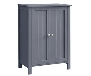 VASAGLE Mueble de baño con pies, Armario de Almacenamiento, Armario con 2 estantes Ajustables, 30 x 60 x 80 cm, Gris BCB60GY