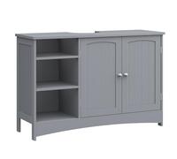 VASAGLE Mueble de Lavabo, Extra Largo, 90 x 30 x 60 cm, 2 Puertas | Mueble Bajo Lavabo, Compartimentos Abiertos, Estantes Regulables en Altura, Gris y Blanco, Colección SOFIE BBC410P36