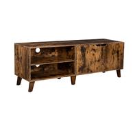 VASAGLE - Mueble de TV con 2 Puertas, Soporte para TV con estantes Ajustables, Longitud 140 cm, para televisores de 65 Pulgadas, salón, Comedor, Dormitorio, Marrón/Blanco/Roble Natural y Blanco Crema