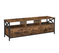 VASAGLE Mueble de TV, Mesa de TV de hasta 65 Pulgadas, Largo de 147 cm, con 3 Cajones y 3 Estantes Abiertos, 40 x 120 x 50 cm/40 x 147 x 50 cm/40 x 178 x 50 cm, para Salón, Dormitorio, Marco de Acero,