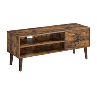 VASAGLE Mueble de TV, Mesa de TV, para televisores de hasta 55 Pulgadas, Largo de 120 cm, Centro de Entretenimiento, de Mediados de Siglo para Salón, Dormitorio, Blanco/Marrón Rústico Rustic brown