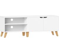 VASAGLE, mueble para televisión con 2 puertas, mesa de televisión de 140 cm de largo, soporte para televisores de hasta 65 pulgadas, estante interior ajustable, ideal para salón o comedor