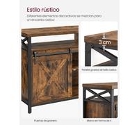 VASAGLE Mueble para TV, Soporte para TV de 65 Pulgadas, con Estantes Ajustables, Puertas de Granero, Diseño de Granja, Marco de Metal, Marrón Rústico y Negro/Marrón Camello Negro Simple Rustic brown a