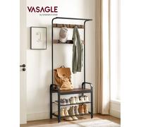 VASAGLE, perchero, 183 x 72 x 33,7 cm, con 9 ganchos y estante para zapatos - RSH40