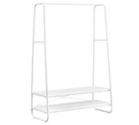 VASAGLE Perchero Burro, Perchero Recibidor con 2 Estantes, 6 Ganchos en Forma de S, Marco de Acero, para el Dormitorio, Negro Ébano y Negro Mate/Marrón Turquesa y Negro Mate/Blanco Nube y Blanco Mate