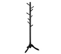 VASAGLE Perchero de Pie, en Forma de Árbol, Madera de Caucho, 8 Ganchos | 3 Alturas Ajustables, para Ropa, Sombrero y Bolso, para Salón, Dormitorio y Oficina, Negro , Colección ANDI RCR001B01