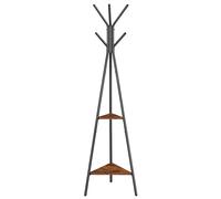 VASAGLE Perchero de pie, perchero, mueble de entrada, estilo industrial, con 2 estantes, para ropa, sombreros, bolsas, marrón rústico y negro/Blanco Perla y Beige Natural, Regalo de Navidad Marrón Rús