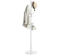 VASAGLE Perchero, Madera Maciza, en Forma de Árbol, 8 Ganchos para Chaquetas, Sombreros, para Pasillo, Ganchos y Barra de Soporte de Madera de Caucho, Blanco Nube RCR07WT