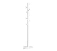 VASAGLE Perchero, Madera Maciza, en Forma de Árbol, 8 Ganchos para Chaquetas, Sombreros, para Pasillo, Ganchos y Barra de Soporte de Madera de Caucho, Blanco Nube, Regalo de Navidad Blanco Nube