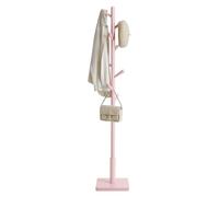 VASAGLE Perchero, Madera Maciza, en Forma de Árbol, 8 Ganchos para Chaquetas, Sombreros, para Pasillo, Ganchos y Barra de Soporte de Madera de Caucho, Rosa Pastel RCR010R01