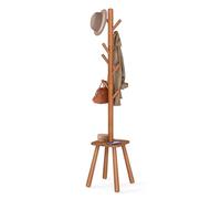 VASAGLE Perchero, Soporte de abrigo independiente, Árbol de pasillo con 8 ganchos y estante de almacenamiento, 175.8 cm de alto, para abrigos, sombreros, bolsos, para entrada, pasillo, dormitorio