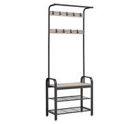 VASAGLE Perchero Zapatero con Banco Recibidor, 4 en 1, 183 cm