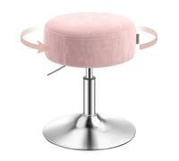 VASAGLE Sgabello da Trucco, Sedia per Toeletta, Regolabile in Altezza, Girevole a 360°, in PU, Seduta Spessa, per Camera da Letto Cucina Sala da Pranzo, Moderno, Rosa Pastello LJB120S01