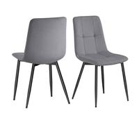 VASAGLE Sillas de Comedor de Terciopelo, Carga 120 kg Cada Una, Sillas de Cocina Acolchadas con Pies Ajustables, Estilo Moderno, para Salón, Juego de 4, Gris Pizarra KDC080GN01