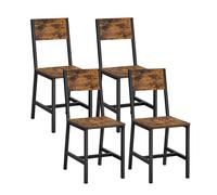 VASAGLE Sillas de Comedor, Juego de 4, Marco de Acero, Estilo Industrial, para Comedor, Salón, Cocina, Marrón Rústico y Negro Rustic brown and black