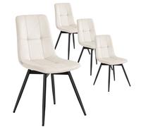 VASAGLE Sillas de Comedor Modernas de Terciopelo Set de 4 Giratorias 360° 43 x 52 x 83 cm Gris/Beige Capuchino Beige cappuccino