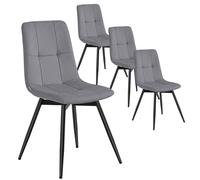 VASAGLE Sillas de Comedor Modernas de Terciopelo Set de 4 Giratorias 360° 43 x 52 x 83 cm Gris/Beige Capuchino Gray