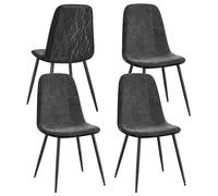 VASAGLE Sillas de Comedor Modernas, Set de 4, Terciopelo y Polipiel | Sillas de Cocina, Carga 120 kg, 55 x 43,5 x 85,5 cm, para Salón, Gris Pizarra, Colección ISLAND KDC188G01