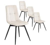 VASAGLE Sillas de Comedor, Set de 4, Giratorias 360°, Patas de Acero