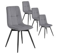 VASAGLE Sillas de Comedor, Set de 4, Giratorias 360°, Patas de Acero