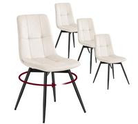VASAGLE Sillas de Comedor, Set de 4, Giratorias 360°, Patas de Acero