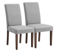 VASAGLE Sillas de Comedor, Taburetes para Cocina, Respaldo Alto, Juego de 2, Asiento Acolchado Grueso, 58 x 48 x 100 cm, Gris Paloma KDC158G01