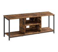 VASAGLE Soporte de TV de hasta 65 Pulgadas, Mueble Tele con estantes Abiertos, Consola para Sala de Estar, Entretenimiento, Marrón Rústico y Negro LTV061K01