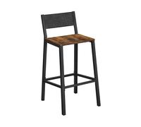 VASAGLE Taburete de Bar, Juego de 2, Taburetes Altos de Cocina, para Cocina, Comedor, Oficina, Estilo Industrial, Marrón Rústico y Negro/Beige Roble y Blanco/Gris Antracita y Negro Beige Roble y Blanc