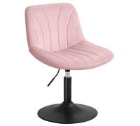 VASAGLE Taburete Tocador Giratorio, Terciopelo, Rosa Jalea y Negro Mate | Taburete Tocador, 43,0 x 46,5 x (65,5-77,5) cm, Terciopelo, Rosa Jalea y Negro Mate, Colección TYRA, LJB160SA01