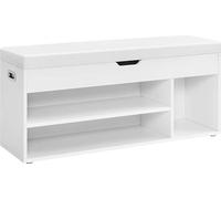 VASAGLE, zapatero acolchado, banco de almacenamiento, con 3 compartimentos, espacio de almacenamiento oculto, estantes, ideal para salón, recibidor o dormitorio