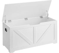VASAGLE, zapatero, banco con caja de almacenamiento, 2 bisagras de seguridad, armario de almacenamiento, estilo nórdico, 40 x 100 x 46 cm, ideal para recibidor o dormitorio
