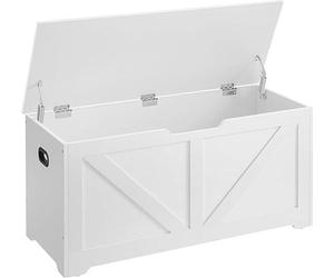 VASAGLE, zapatero, banco con caja de almacenamiento, 2 bisagras de seguridad, armario de almacenamiento, estilo nórdico, 40 x 100 x 46 cm, ideal para recibidor o dormitorio