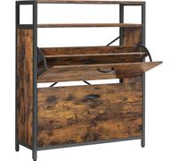 VASAGLE: Zapatero con 2 puertas, estante para zapatos, zapatero con 2 compartimentos, estantería para zapatos, ideal para el pasillo, capacidad para 10-16 pares de zapatos, diseño que ahorra espacio