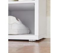 VASAGLE - Zapatero con banco, estante para zapatos con asiento, cojín y 15 compartimentos, ideal para recibidores, capacidad de hasta 200 kg, color blanco y gris