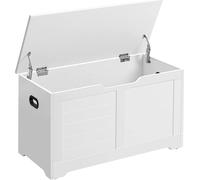 VASAGLE - Zapatero con espacio de almacenamiento, banco con 2 bisagras de seguridad, armario de almacenamiento moderno, 40 x 80 x 46 cm, ideal para pasillos, dormitorios y salones