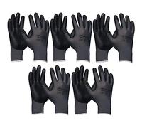 vasalat Guantes de Trabajo Seguridad, Guante para Hombre y Mujer, con Nudos, Multi-Flex-Eco 10 (XL, 5 Pares)